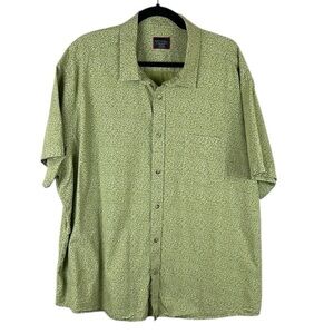 UNTUCKit Casual Leafy Cotton Short Sleeve Button Down Shirt XXXL Green
